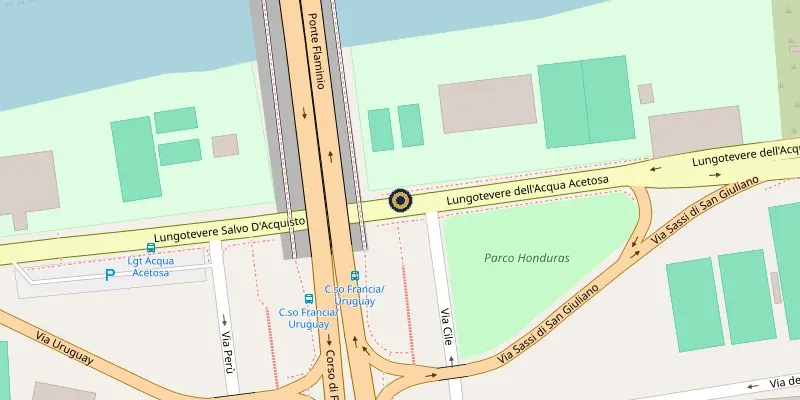 Mappa Sede Istituzionale – Circolo degli Esteri, Lungotevere dell'Acqua Acetosa 42, Roma