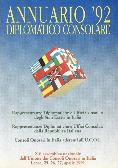 Copertina Annuario Diplomatico Consolare 1992